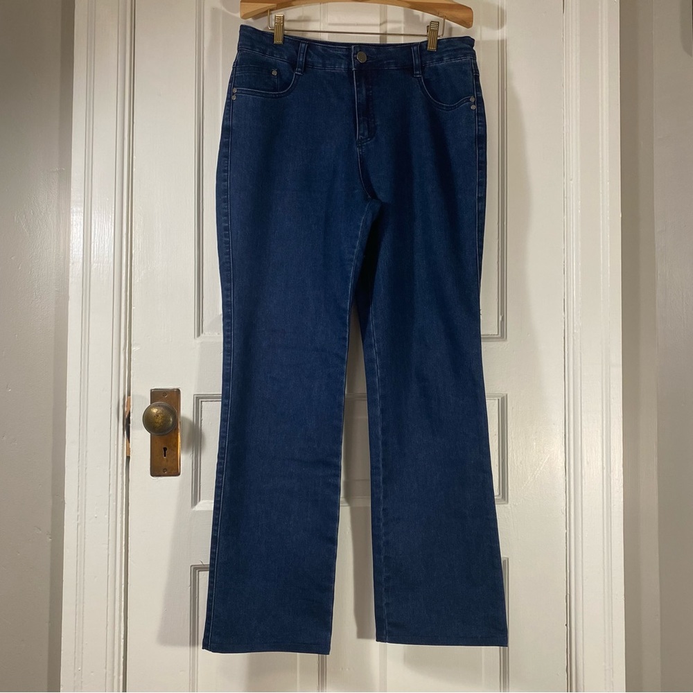 Simon Chang High Waisted Stretch Straight Leg Jeans